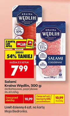 Salami delikatesowe Kraina Wędlin promocja w Biedronka