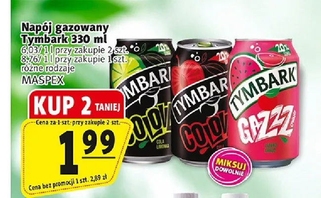 Napój gazowany Tymbark Gazzz Cola promocja w Prim Market