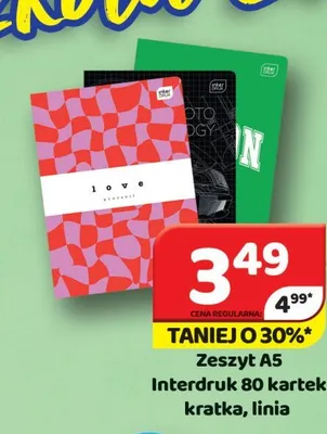 Zeszyt A5 Interdruk 80 kartek linia promocja w Delfin