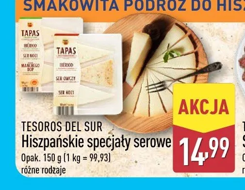 Hiszpańskie specjały serowe TESOROS DEL SUR promocja w Aldi