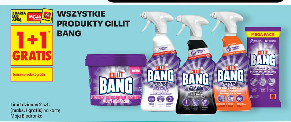 Ściereczki czyszczące Cillit Bang Uniwersalne Mega Pack promocja w Biedronka