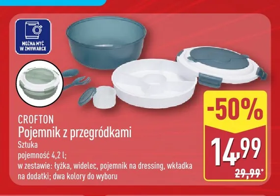 Pojemnik z przegródkami Crofton promocja w Aldi