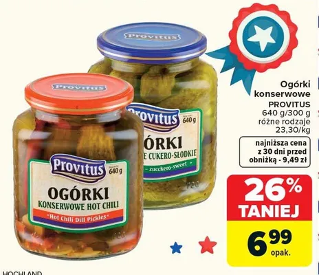 Ogórki konserwowe różne rodzaje promocja w Carrefour