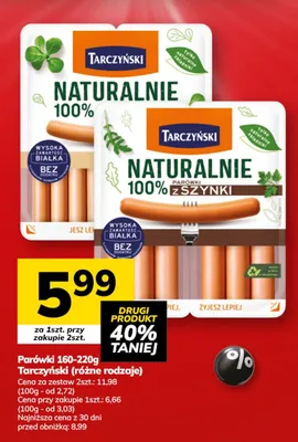 Parówki Tarczyński Naturalnie 100% z szynki promocja w Hitpol