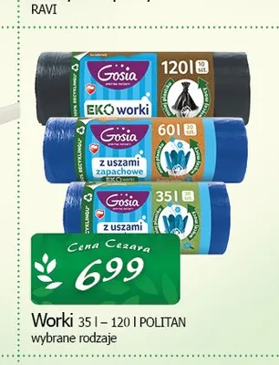 Worki na śmieci Gosia 35 l - 120 l promocja w CEZAR Delikatesy