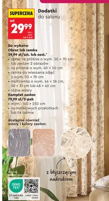 Komplet zasłon SMUKEE 2-pak wym. 140x250cm promocja w Biedronka