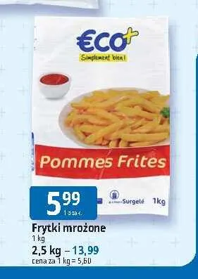 Frytki mrożone Eco+ promocja w Leclerc