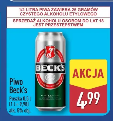 Piwo Beck's promocja w Aldi