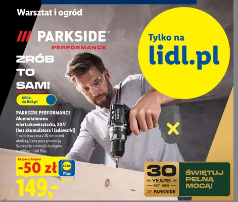 Akumulatorowa wiertarkowkrętarka Parkside Performance promocja w Lidl