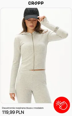 Dwustronnie rozpinana bluza z modalem Cropp promocja w Cropp