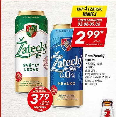 Piwo Žatecký Světlý Ležák promocja w LEWIATAN