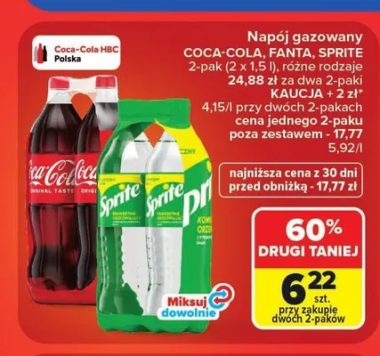 Napój gazowany Sprite 2-pak promocja w Carrefour Market
