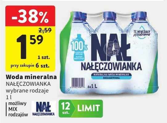 Woda mineralna Nałęczowianka promocja w Intermarche