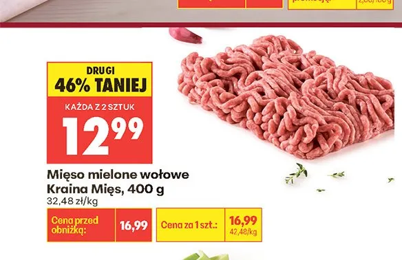 Mięso mielone wołowe Kraina Mięs promocja w Biedronka
