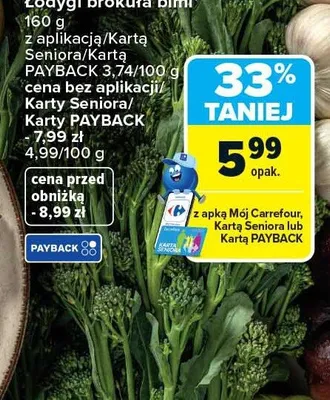 Łodygi brokuła bimi promocja w Carrefour