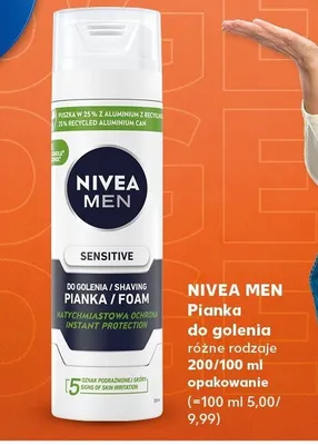 Pianka do golenia Nivea Men Sensitive promocja w Kaufland
