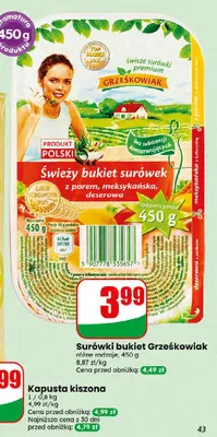 Świeży bukiet surówek Grześkowiak deserowa promocja w Dino