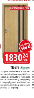 Skrzydło drzwiowe wewnętrzne Teo VF1 Pol-Skone promocja w Dobre Dla Domu