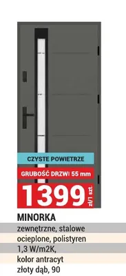 Drzwi zewnętrzne stalowe Minorka promocja w Merkury Market