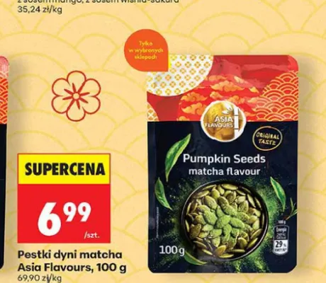 Pestki dyni matcha Asia Flavours promocja w Biedronka