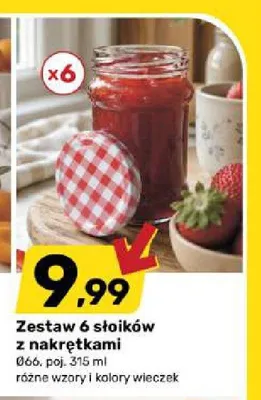 Zestaw 6 słoików z nakrętkami 315 ml promocja w Bricomarche
