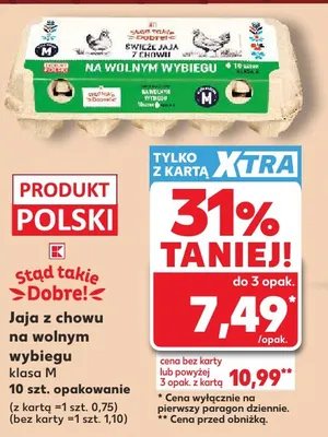 Jajka kurze z chowu na wolnym wybiegu Stąd Takie Dobre! promocja w Kaufland