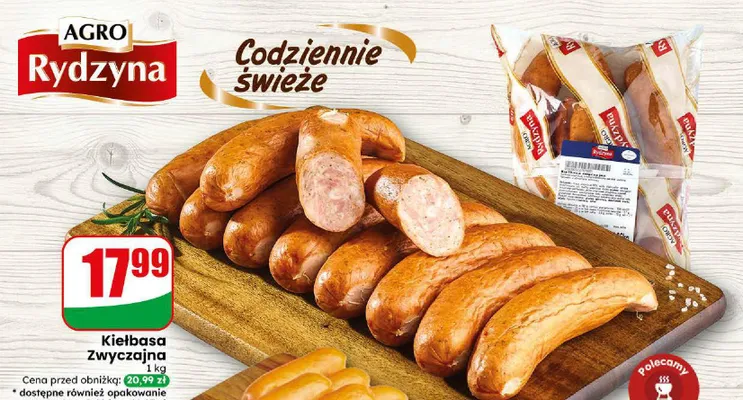 Kiełbasa Zwyczajna Agro Rydzyna promocja w Dino