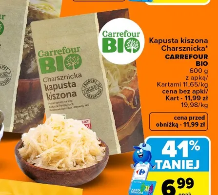 Kapusta kiszona Charsznicka Carrefour Bio promocja w Carrefour