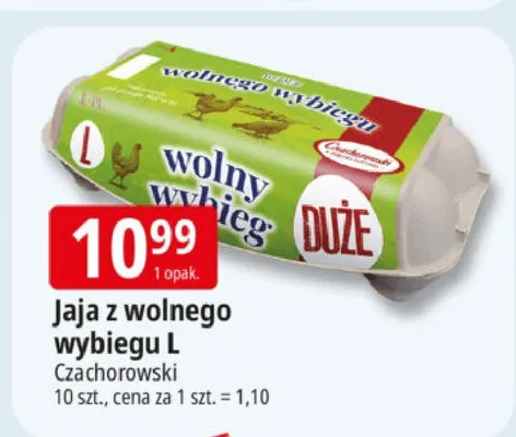 Jaja z wolnego wybiegu L promocja w Leclerc