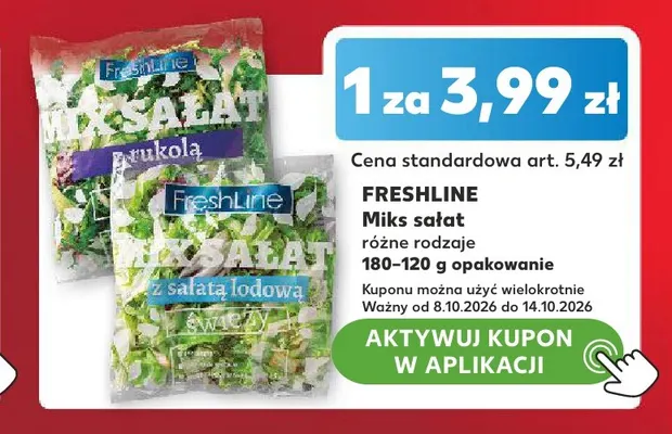 Miks sałat Freshline promocja w Kaufland