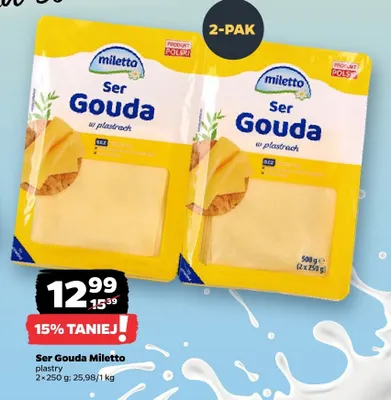 Ser Gouda w plastrach plastry promocja w Netto