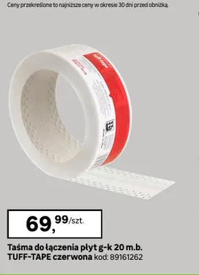 Taśma do łączenia płyt g-k Tuff-Tape czerwona 20 m promocja w Leroy Merlin