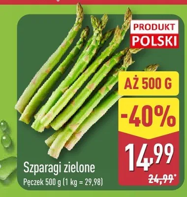 Szparagi zielone polskie promocja w Aldi