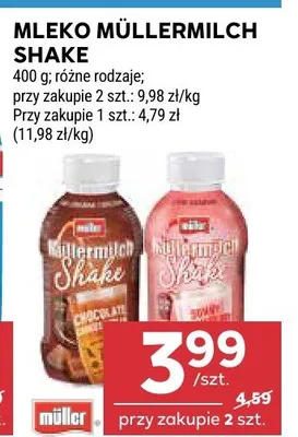 Mleko Müllermilch Shake müller promocja w Stokrotka