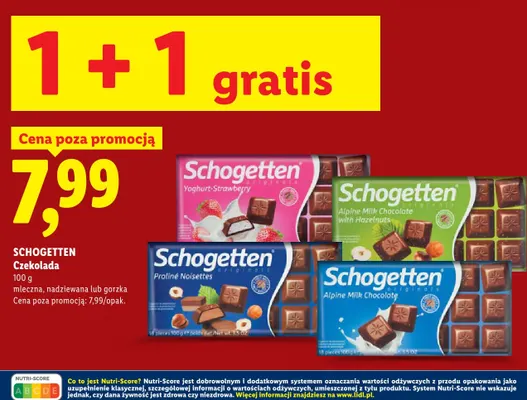 Czekolada Schogetten Praliné Noisettes promocja w Lidl