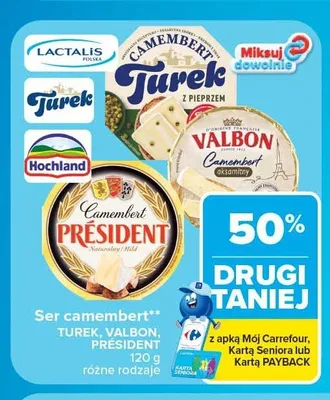 Ser camembert Président Naturalny promocja w Carrefour Market