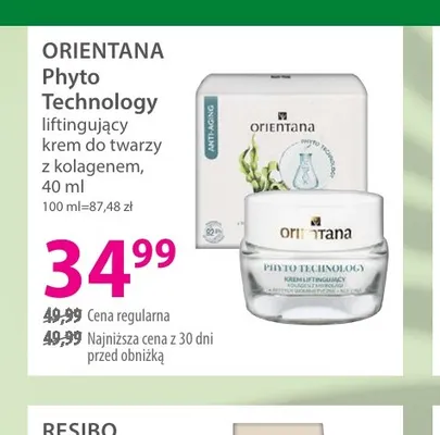 Phyto Technology liftingujący krem do twarzy z kolagenem Orientana promocja w Hebe