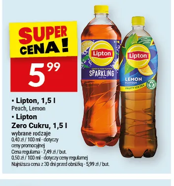Herbata Lipton Zero Cukru promocja w Twój Market