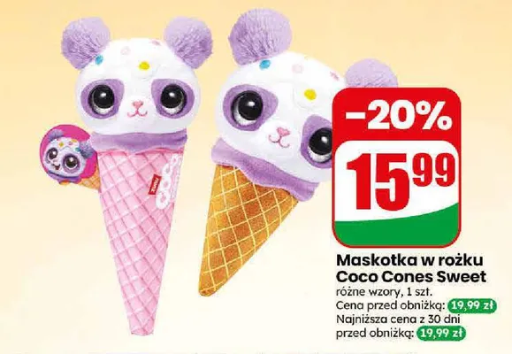 Maskotka w rożku Coco Cones Sweet promocja w Dino