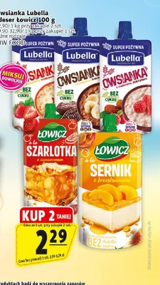 Deser Łowicz à la sernik z brzoskwiniami promocja w Prim Market