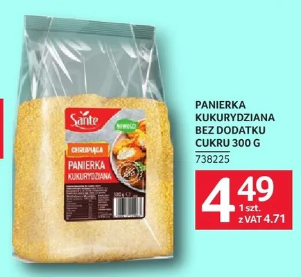 Panierka kukurydziana bez dodatku cukru Sante promocja w Selgros