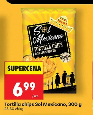 Tortilla chips o smaku serowym Sol Mexicano promocja w Biedronka