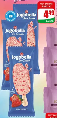 Lody na patyku strawberry Jogobella Zott promocja w Dino