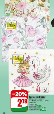 Serwetki Daisy 33x33 cm promocja w Dino