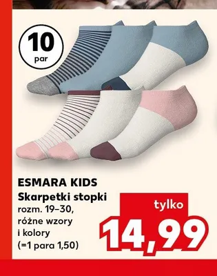 Skarpetki stopki dziecięce Esmara Kids 10-pak promocja w Kaufland