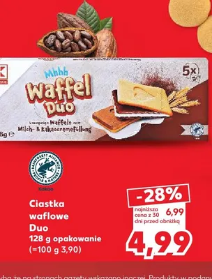 Ciastka waflowe Duo K-Classic promocja w Kaufland