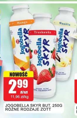 Jogurt pitny Jogobella Skyr Zott promocja w Bingo