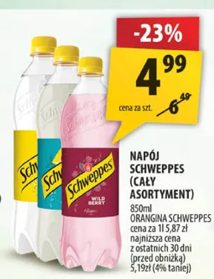 Napój Schweppes promocja w Arhelan