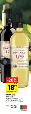 Wino białe słodkie Portarei 1745 Vinho Branco promocja w Intermarche