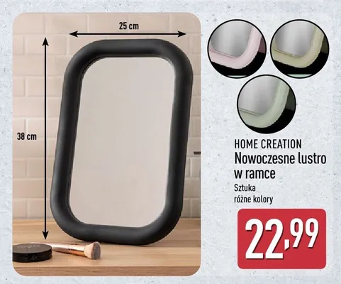 Nowoczesne lustro w ramce Home Creation promocja w Aldi